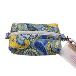Junior Creations Mini Box Pouch Small‎ Coin Bag Zippered Blue Paisley